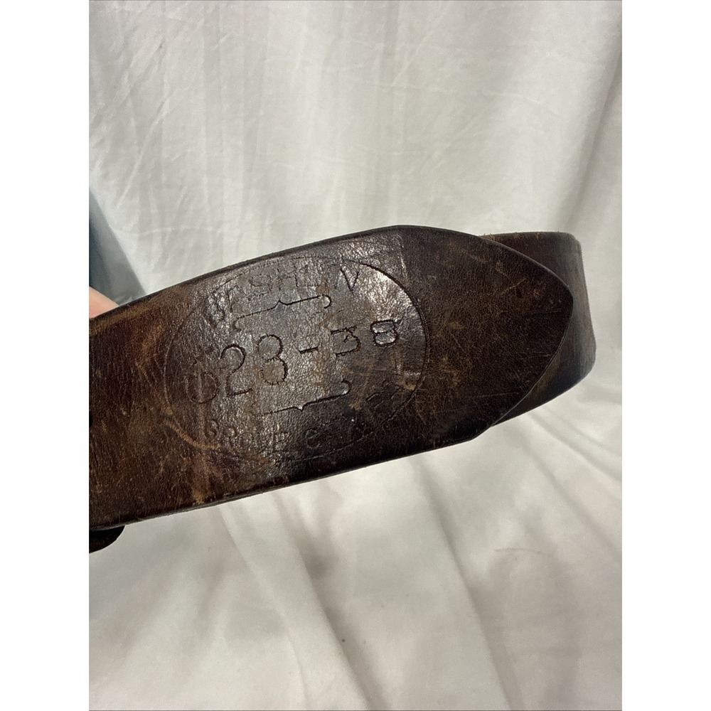 Vintage Bashlin 628 -38 Leather Brown Work Belt Sturdy Rustic Industrial Lineman - Picture 3 of 5